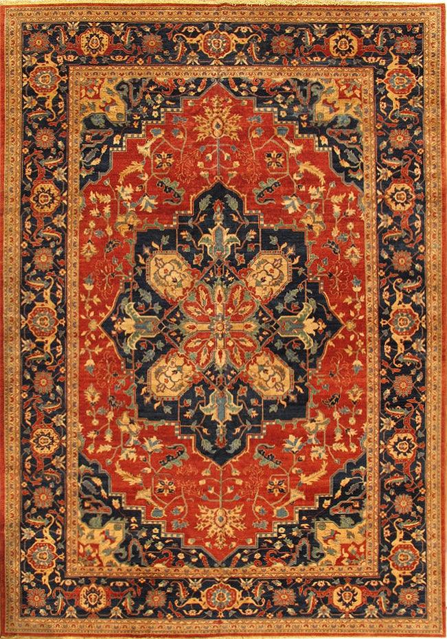 Canvello Serapi Collection Hand-Knotted Lamb's Wool Area Rug- 12'2" X 18'1"