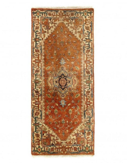 18 世紀古董高加索哈薩克羊毛客廳地毯 - 3'7'' X 7'5''