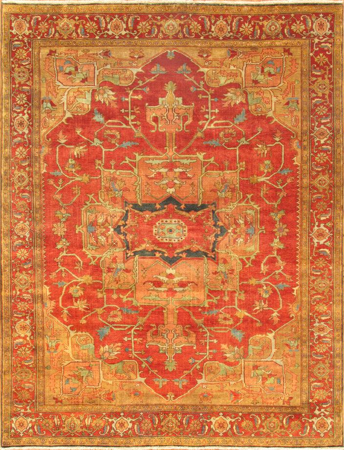 Canvello Serapi Hand-Knotted Lamb's Wool Area Rug- 11'11" X 14'7"