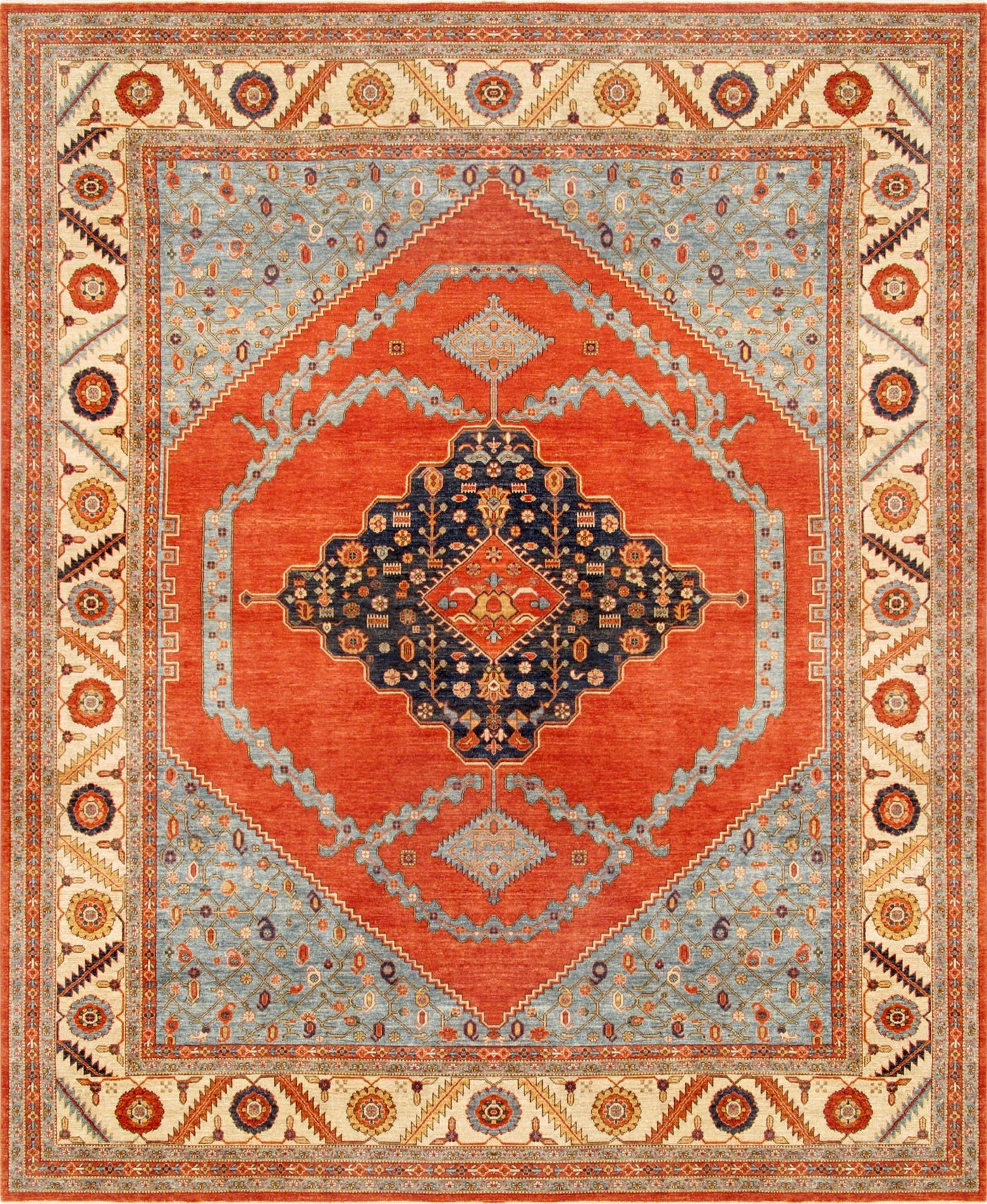 Canvello Serapi Hand-Knotted Lamb's Wool Area Rug- 12'1" X 15'1"