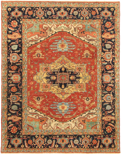 Canvello Serapi Hand-Knotted Lamb's Wool Area Rug- 9'10" X 15'7"