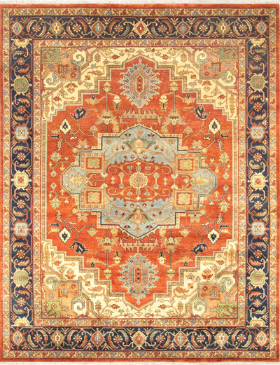 Canvello Serapi Hand - Knotted Rust Wool Area Rug - 10'1" X 13'11" - Canvello