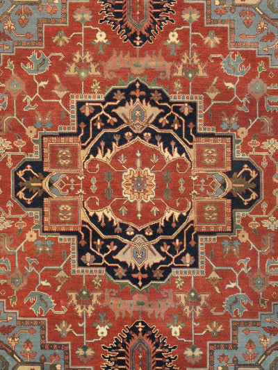 Canvello Serapi Hand - Knotted Rust Wool Area Rug - 11'10" X 15'2" - Canvello