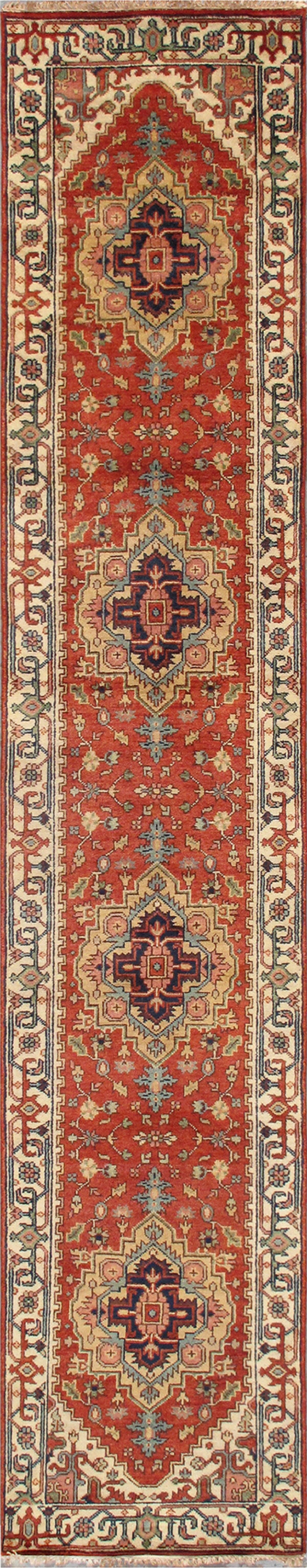 Canvello Serapi Hand-Knotted Rust Wool Area Rug - 2'8" X 19'8"