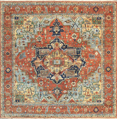 Canvello Serapi Hand - Knotted Rust Wool Area Rug - 5'10" X 6'3" - Canvello