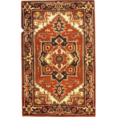 Canvello Serapi Hand - Knotted Wool Rust Area Rug - 2'7" x 4'3" - Canvello