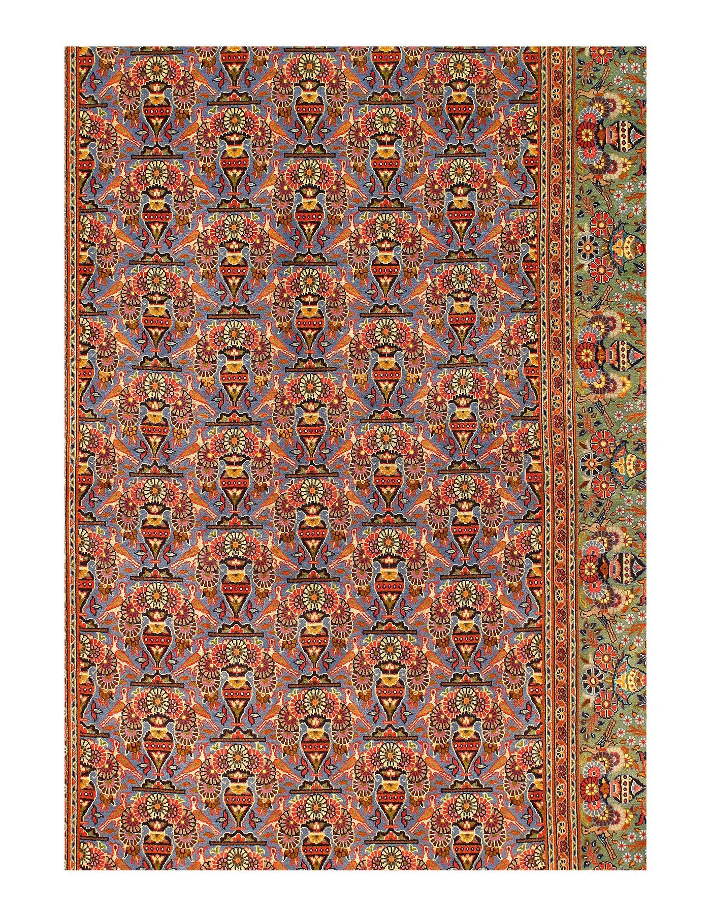 Canvello Silk Kashan Hand Tufted Wool Rug - 4'8'' X 7'7''