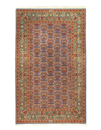 Canvello Silk Kashan Hand Tufted Wool Rug - 4'8'' X 7'7'' - Canvello