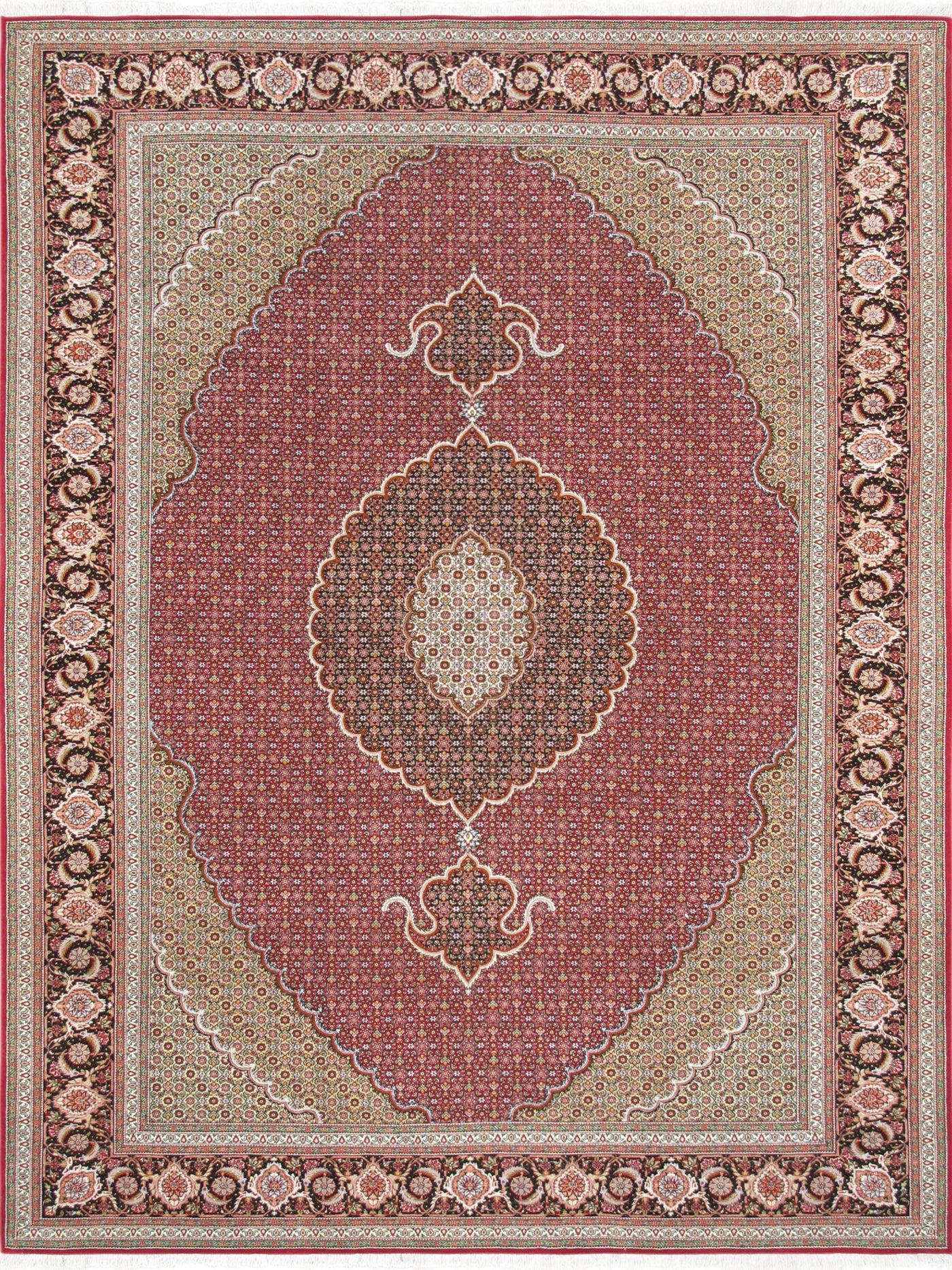 Canvello Silk & Wool Area Tabriz Rug - 6'7" X 9'9" - Canvello