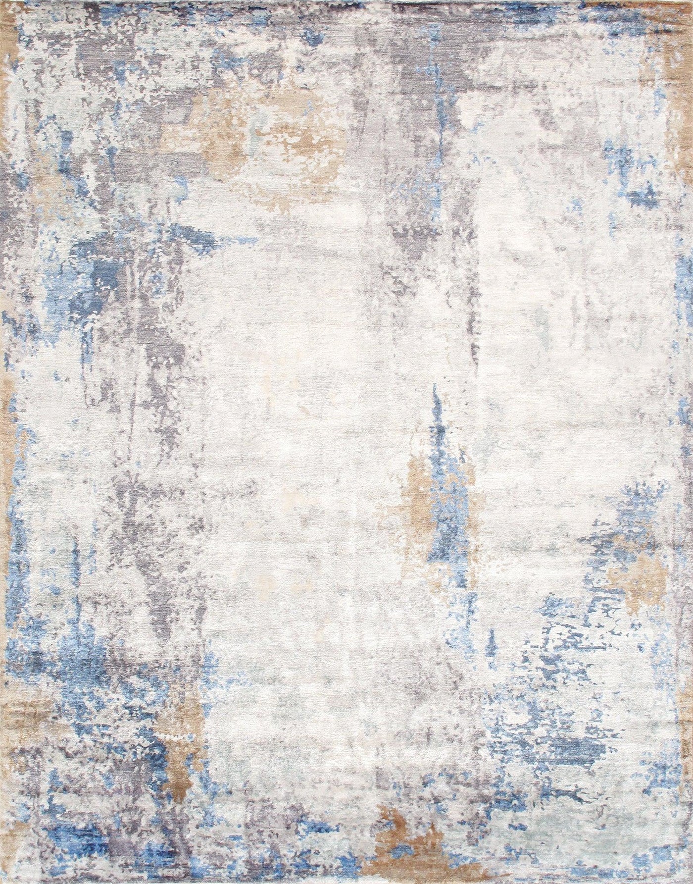 Canvello Silk & Wool Blue Modern Area Rugs - 8' X 10'2" - Canvello