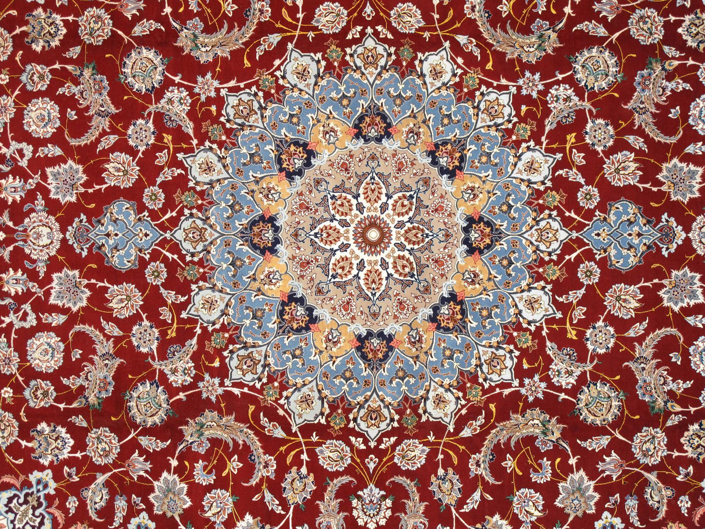 Canvello Silk & Wool Isfahan Red Area Rug - 10' 2" X 13' 3" - Canvello