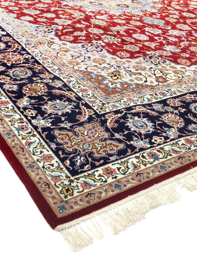 Canvello Silk & Wool Isfahan Red Area Rug - 10' 2" X 13' 3" - Canvello