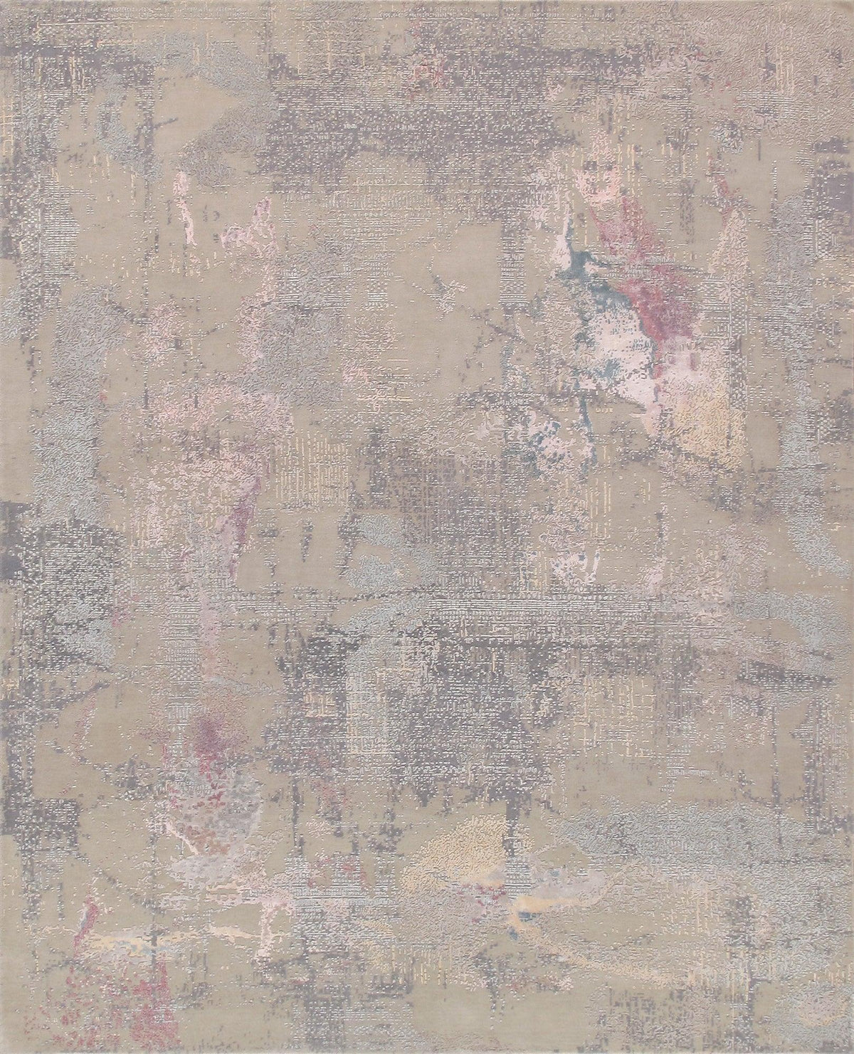 Canvello Silk & Wool Light Grey Area Rug - 12'4" X 15'5"