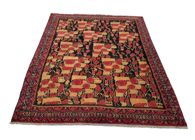 Canvello Silkroad Afshar Red And Black Rugs - 4'11'' X 6'11'' - Canvello