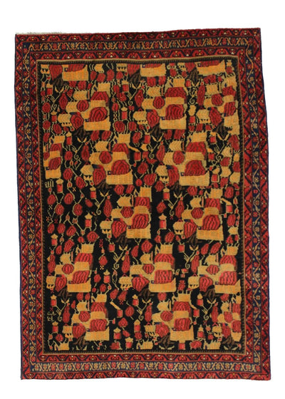 Canvello Silkroad Afshar Red And Black Rugs - 4'11'' X 6'11'' - Canvello