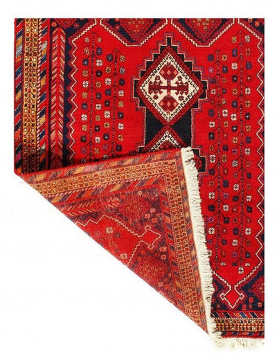 Canvello Silkroad Afshar Red And Blue Oriental Rug - 5' X 6'.2'' - Canvello