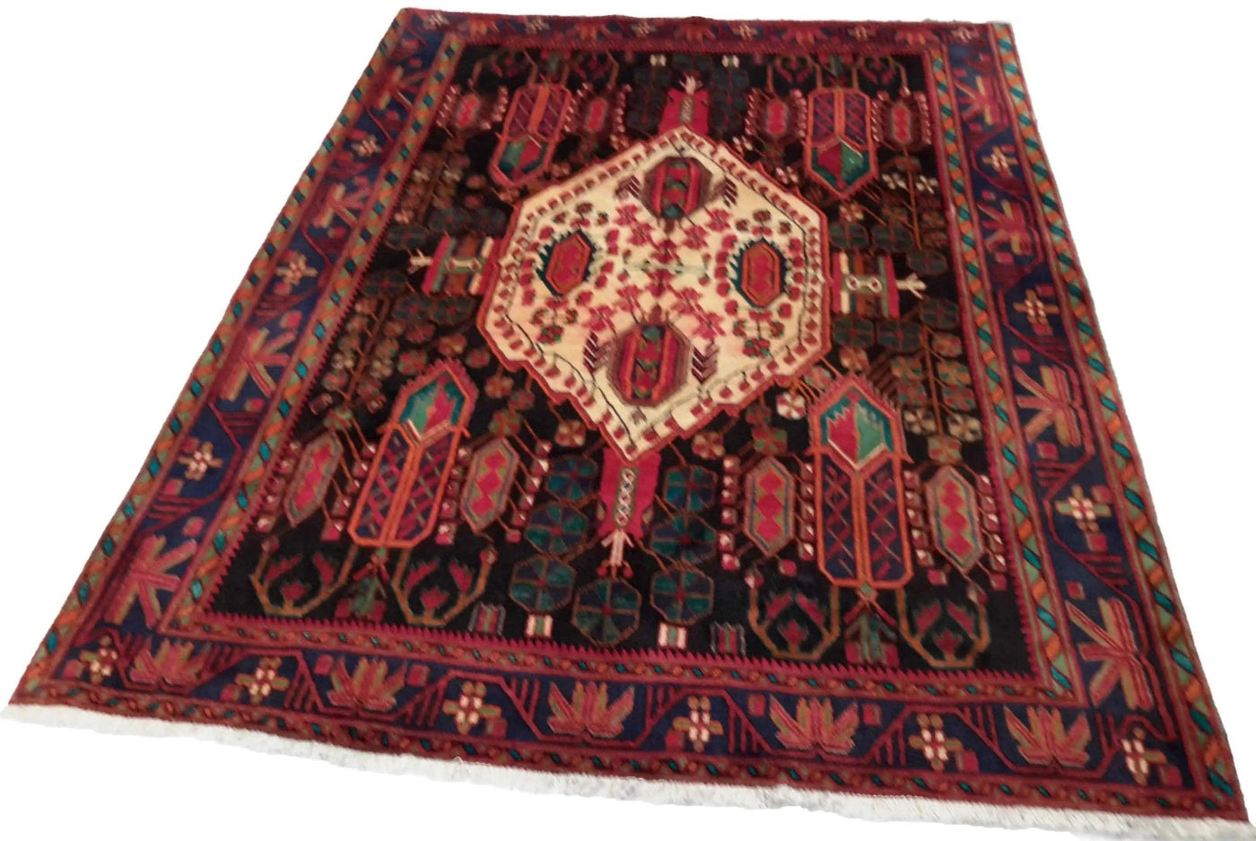 Canvello Silkroad Afshar Vintage Black Rug - 5'10'' X 7'10'' - Canvello