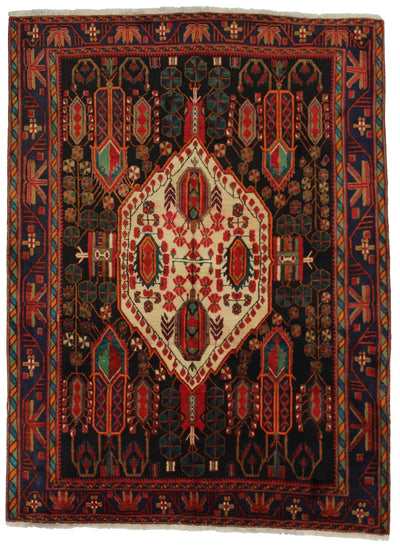 Canvello Silkroad Afshar Vintage Black Rug - 5'10'' X 7'10'' - Canvello