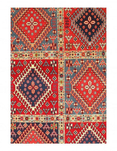 Canvello Silkroad Aliabad Yalameh Small Red Rug - 3' X 5' - Canvello