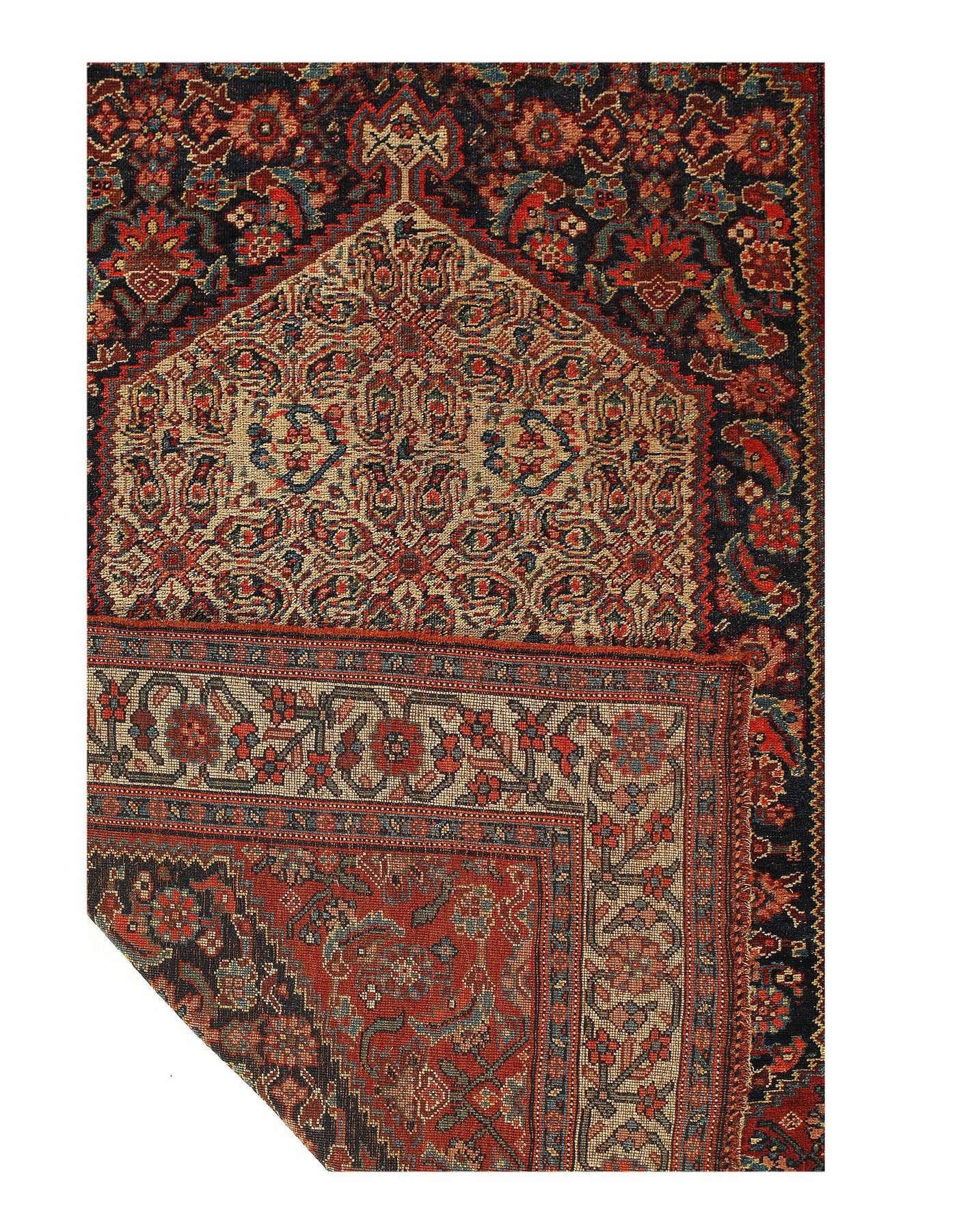 Canvello Persian Antique Bidjar Red Vintage Rug - 4'4'' X 6'8''
