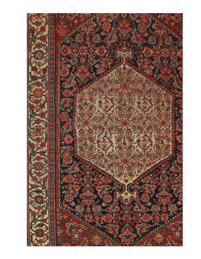 Canvello Persian Antique Bidjar Red Vintage Rug - 4'4'' X 6'8''