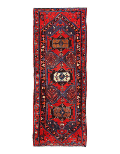 Canvello Silkroad Antique Hamadan Red Runner Rug - 3'7'' X 10'5'' - Canvello