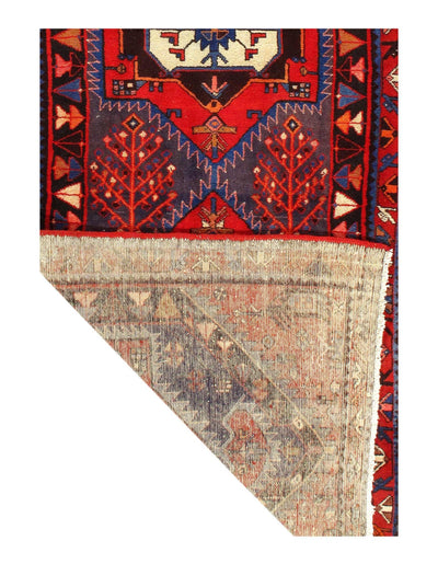 Canvello Silkroad Antique Hamadan Red Runner Rug - 3'7'' X 10'5'' - Canvello