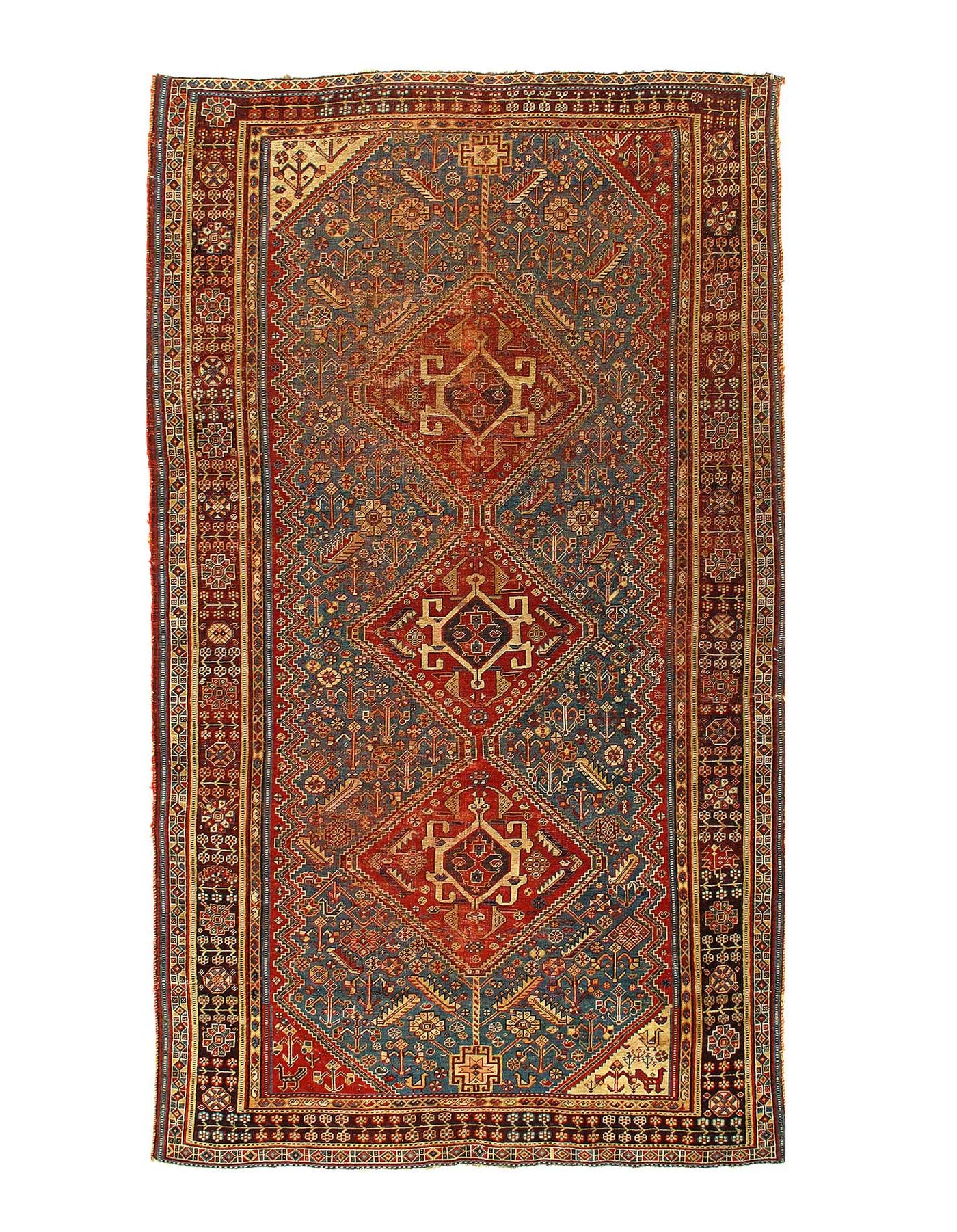 Canvello Silkroad Antique Hand Knotted Qashgaie - 5'2'' X 9'3'' - Canvello