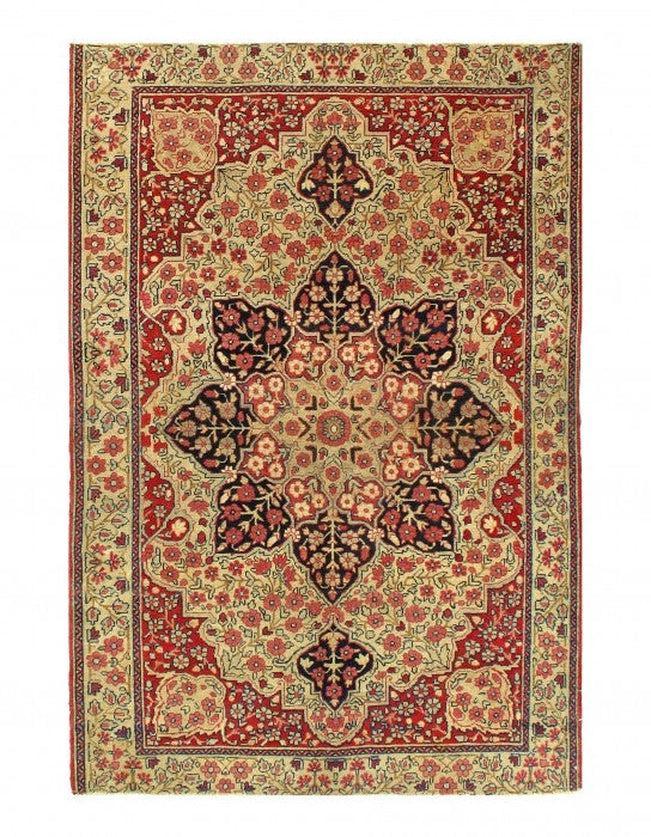 Canvello Silkroad Antique Kermanshah Beige Rug - 4'2'' X 6'3'' - Canvello