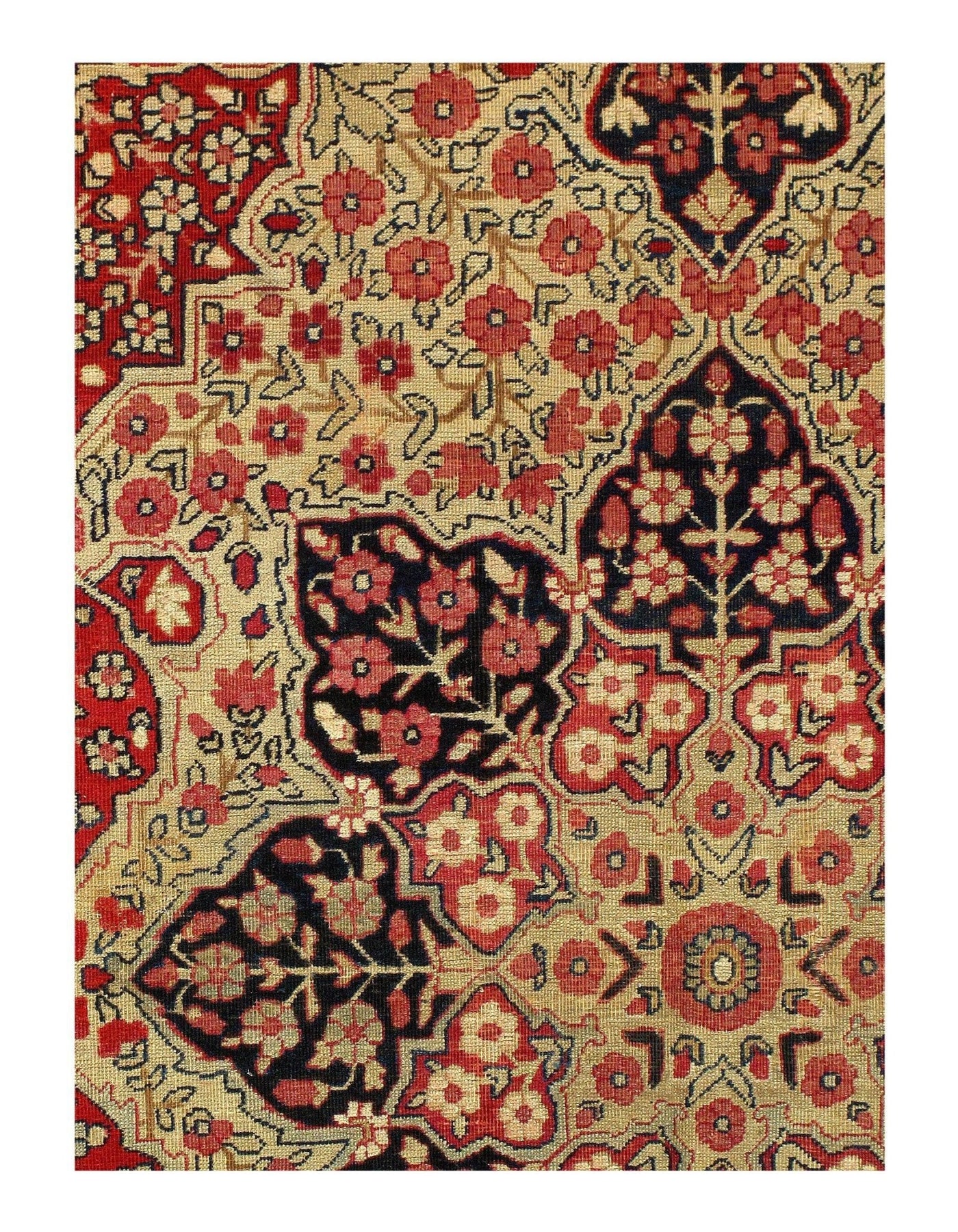 Canvello Silkroad Antique Kermanshah Beige Rug - 4'2'' X 6'3'' - Canvello