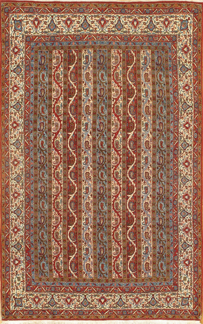 Canvello Silkroad Antique Qum Light Blue Rugs - 4'4'' X 6'11'' - Canvello