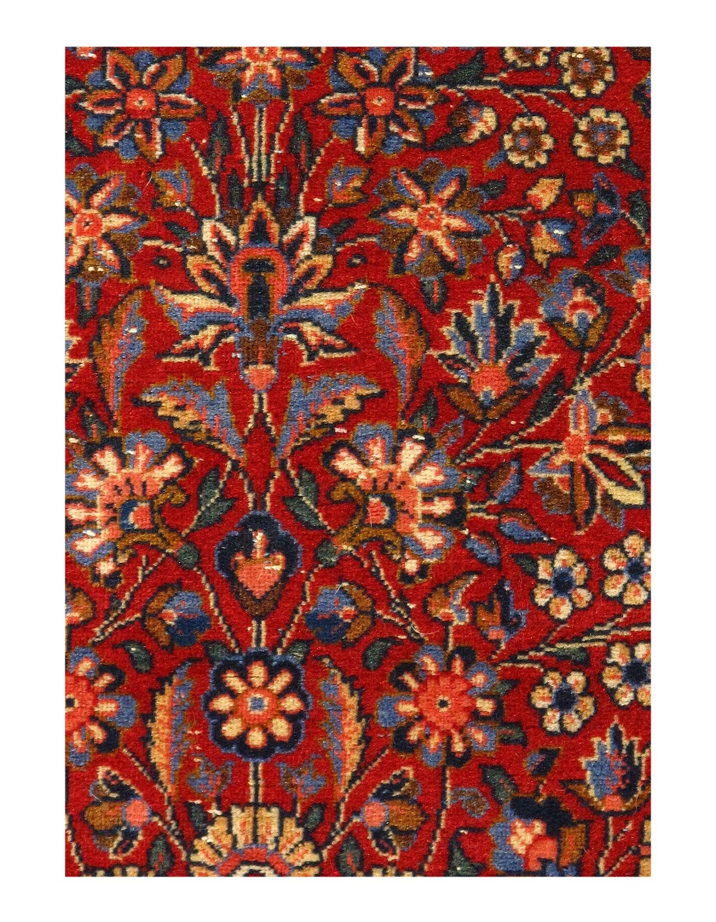 Canvello Persian Antique Red Kashan Rug - 4'5'' X 6'11''