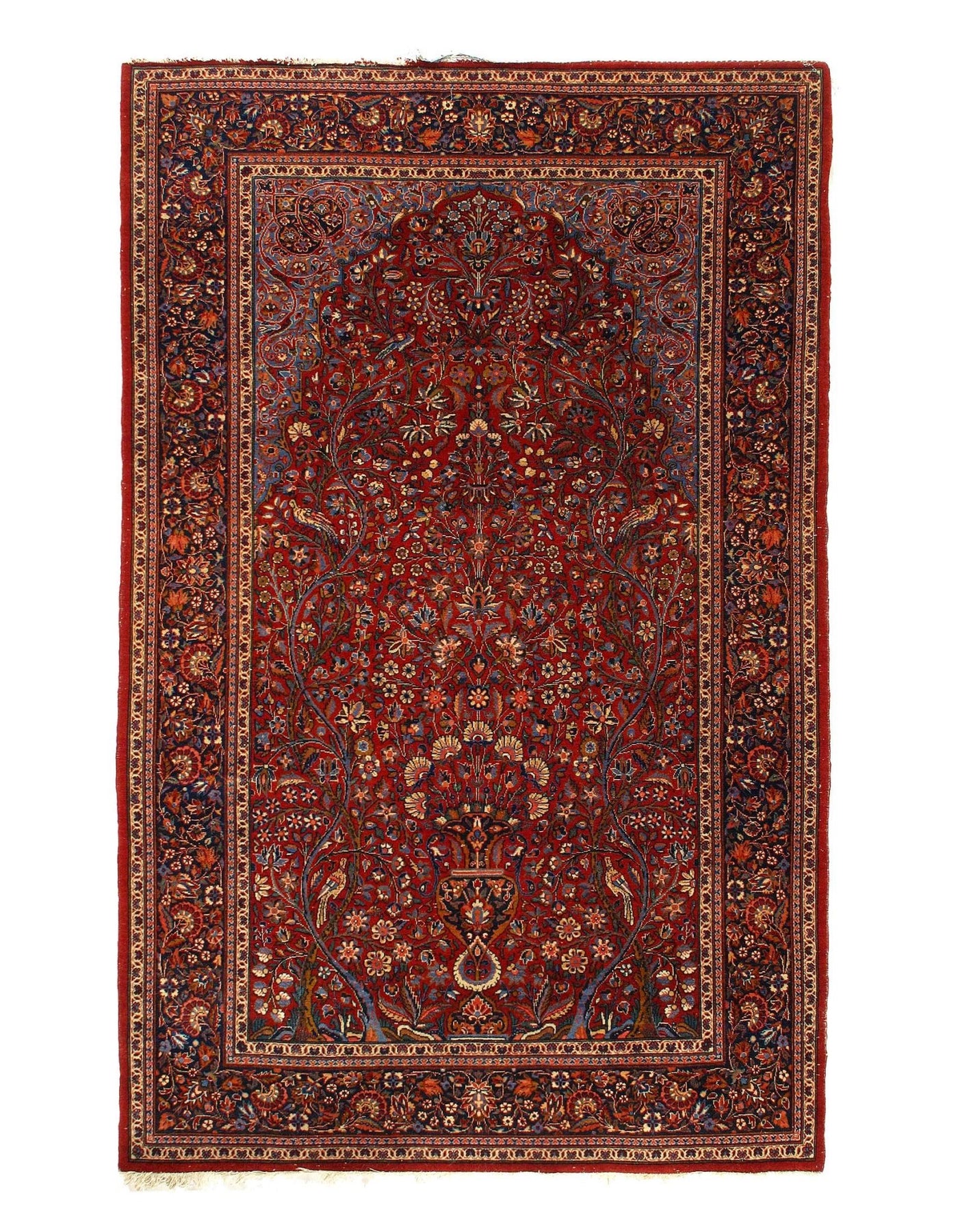 Canvello Silkroad Antique Red Kashan Rug - 4'5'' X 6'11'' - Canvello