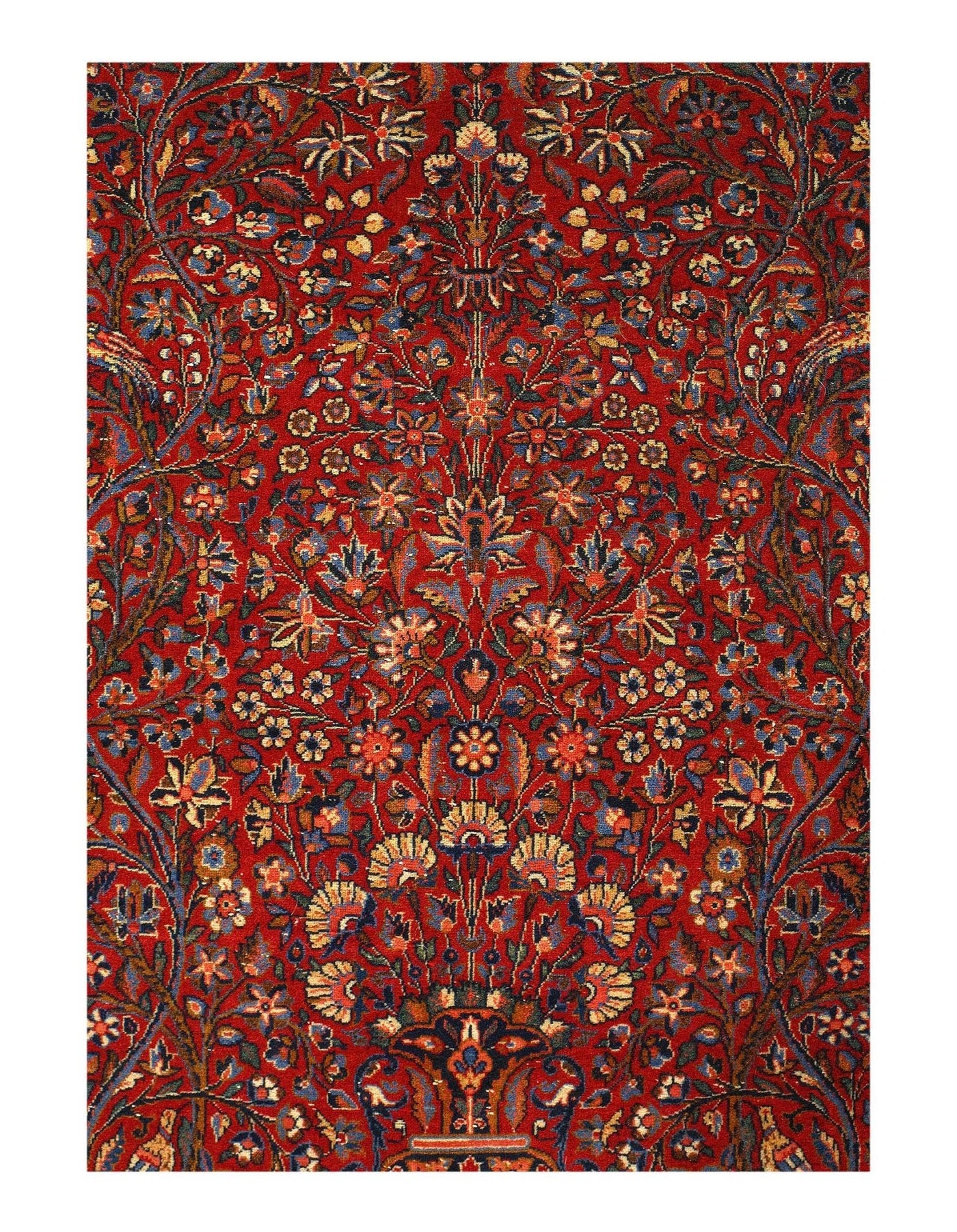 Canvello Silkroad Antique Red Kashan Rug - 4'5'' X 6'11'' - Canvello