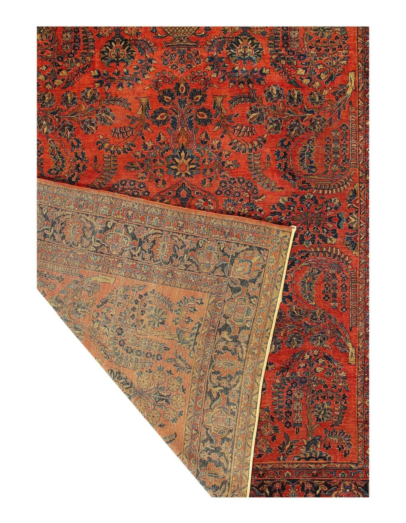 Canvello Silkroad Antique Red Sarouk Rug - 9'2'' X 11'5'' - Canvello