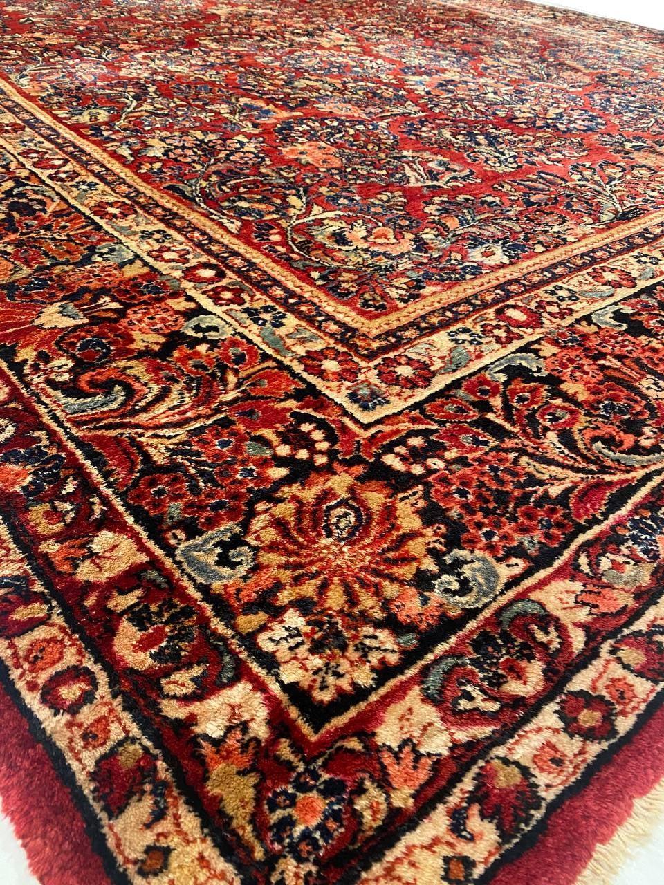 Canvello Silkroad Antique Sarouk Handmade Rugs - 8'9'' X 11'11'' - Canvello