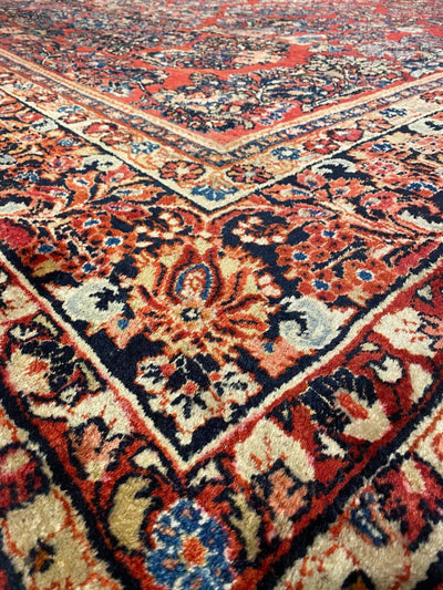 Canvello Silkroad Antique Sarouk Handmade Rugs - 8'9'' X 11'11'' - Canvello