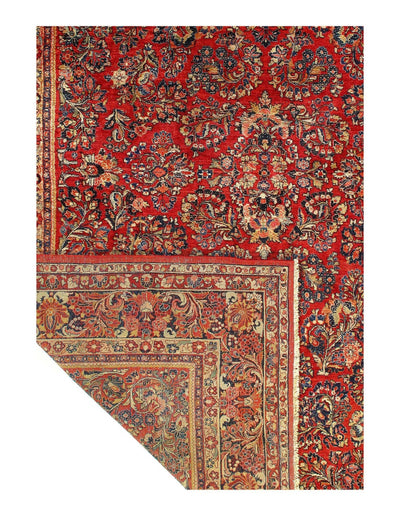 Canvello Silkroad Antique Sarouk Handmade Rugs - 8'9'' X 11'11'' - Canvello