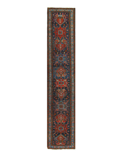 Canvello Persian Antique Serapi Gray Runner Rug - 3' X 15'11''