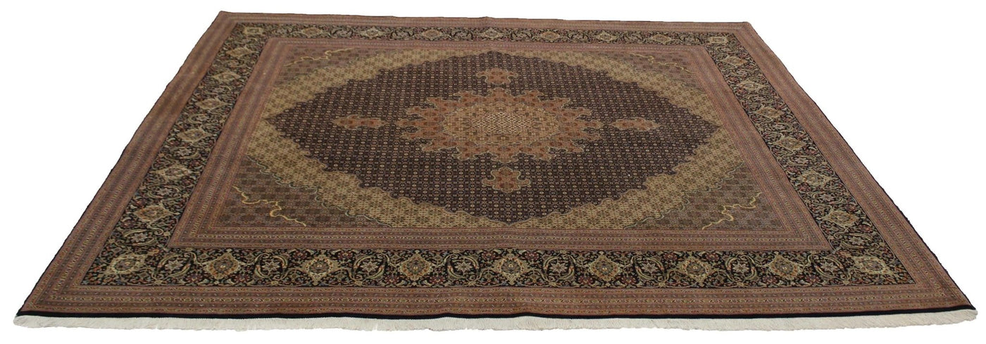 Canvello Silkroad Antique Tabriz Blue Green Rug - 9'11'' X 9'11'' - Canvello