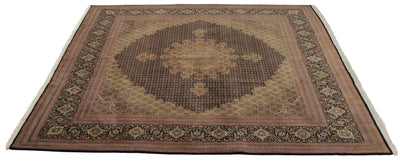 Canvello Silkroad Antique Tabriz Blue Green Rug - 9'11'' X 9'11'' - Canvello