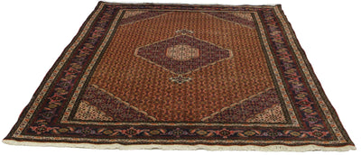 Canvello Silkroad Antique Tabriz Blue Orange Rug - 6'5'' X 9'3'' - Canvello