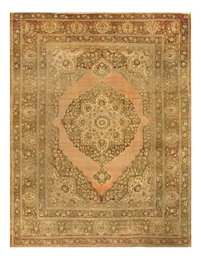 Canvello Persian Antique Tabriz Light Brown Rugs - 9'3'' X 11'6''