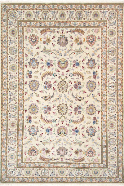 Canvello Silkroad Antique Tabriz Silk Area Rugs - 5'6" X 8'4" - Canvello