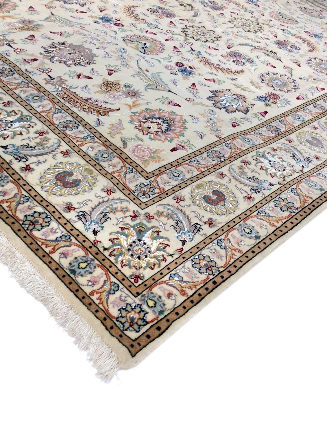 Canvello Silkroad Antique Tabriz Silk Area Rugs - 5'6" X 8'4" - Canvello