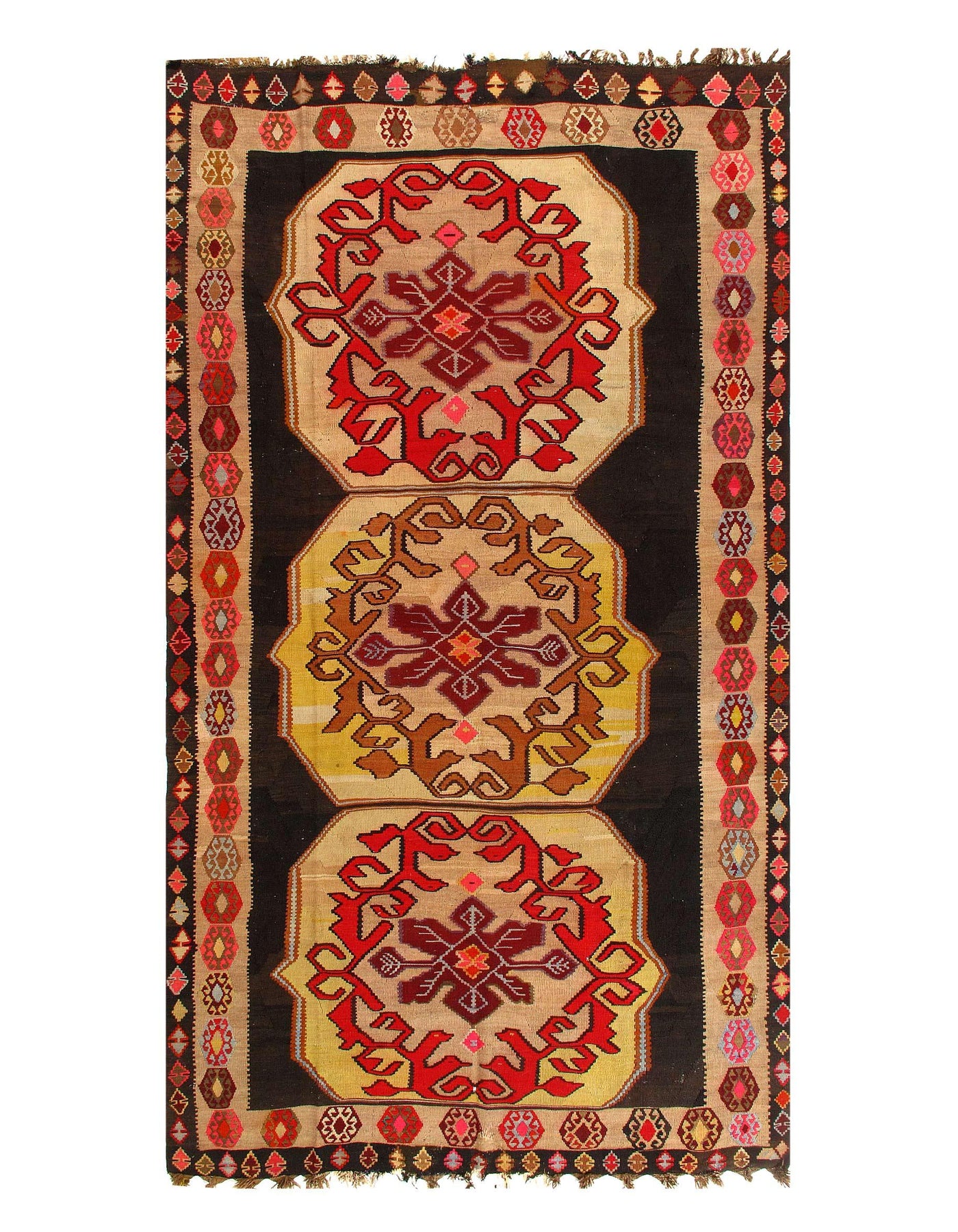 Canvello Persian Antique Vintage Kilim Rugs - 7'1'' X 13'2''