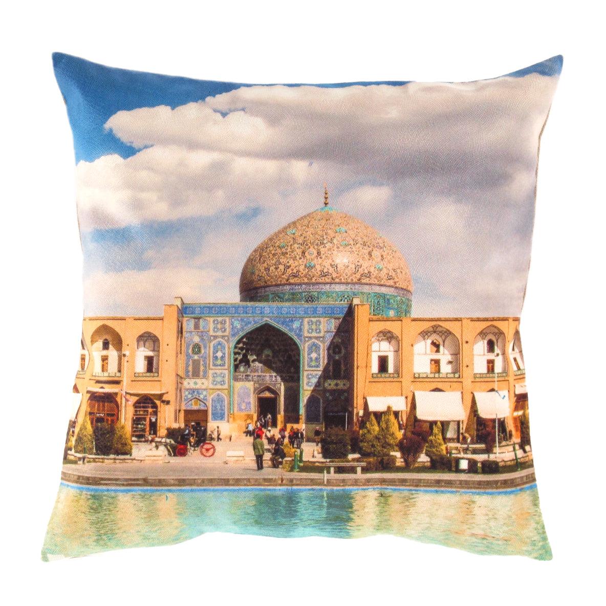 Canvello Silkroad Architecture Isfahan Throw Pillow - 16' X 16' - Canvello