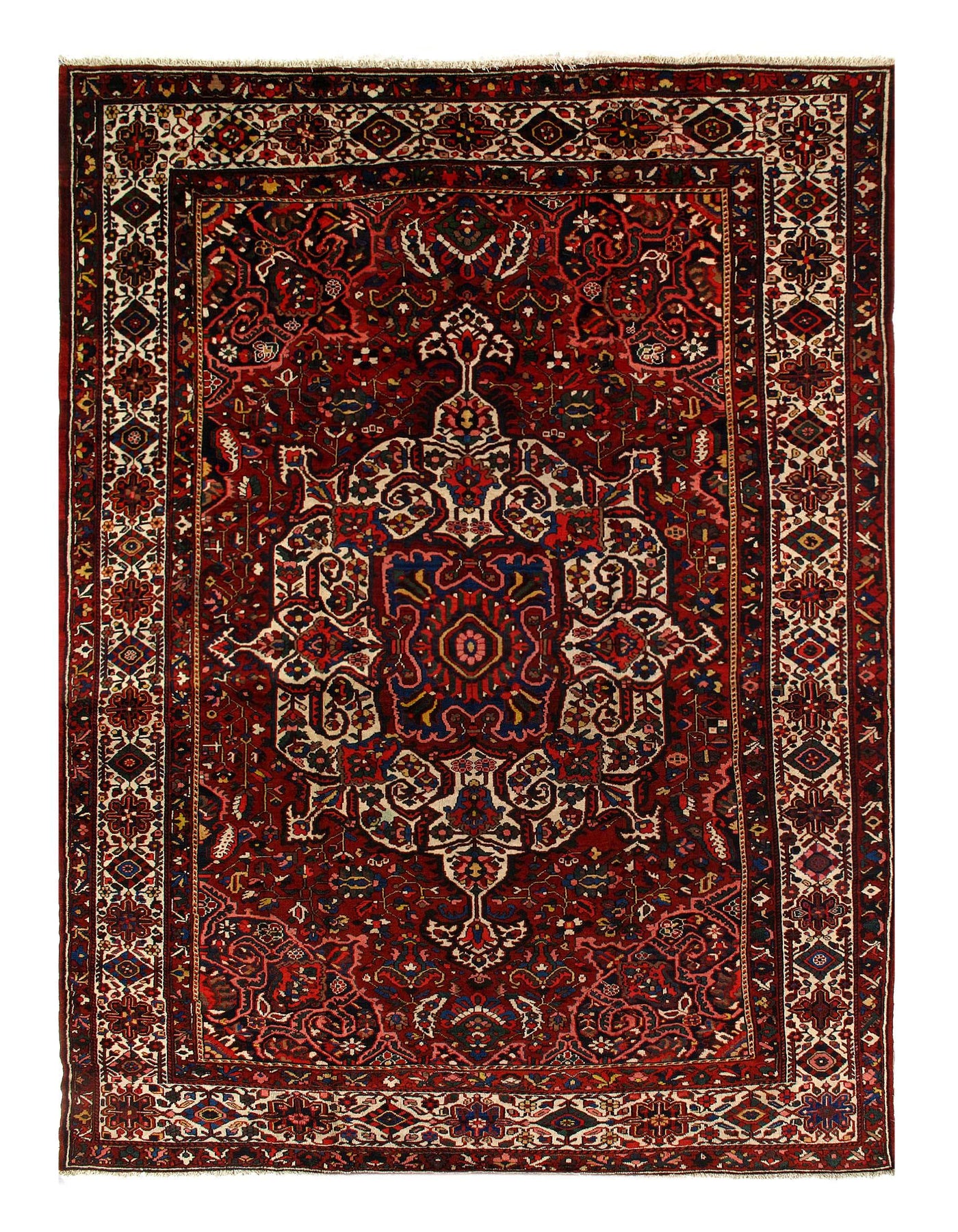 Canvello Persian Bakhtiari Hand-Knotted Antique Rug -11'2'' X 15'