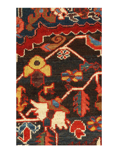 Canvello Persian Bakhtiari Hand-Knotted Dark Red Rug - 11'3" x 19'7"