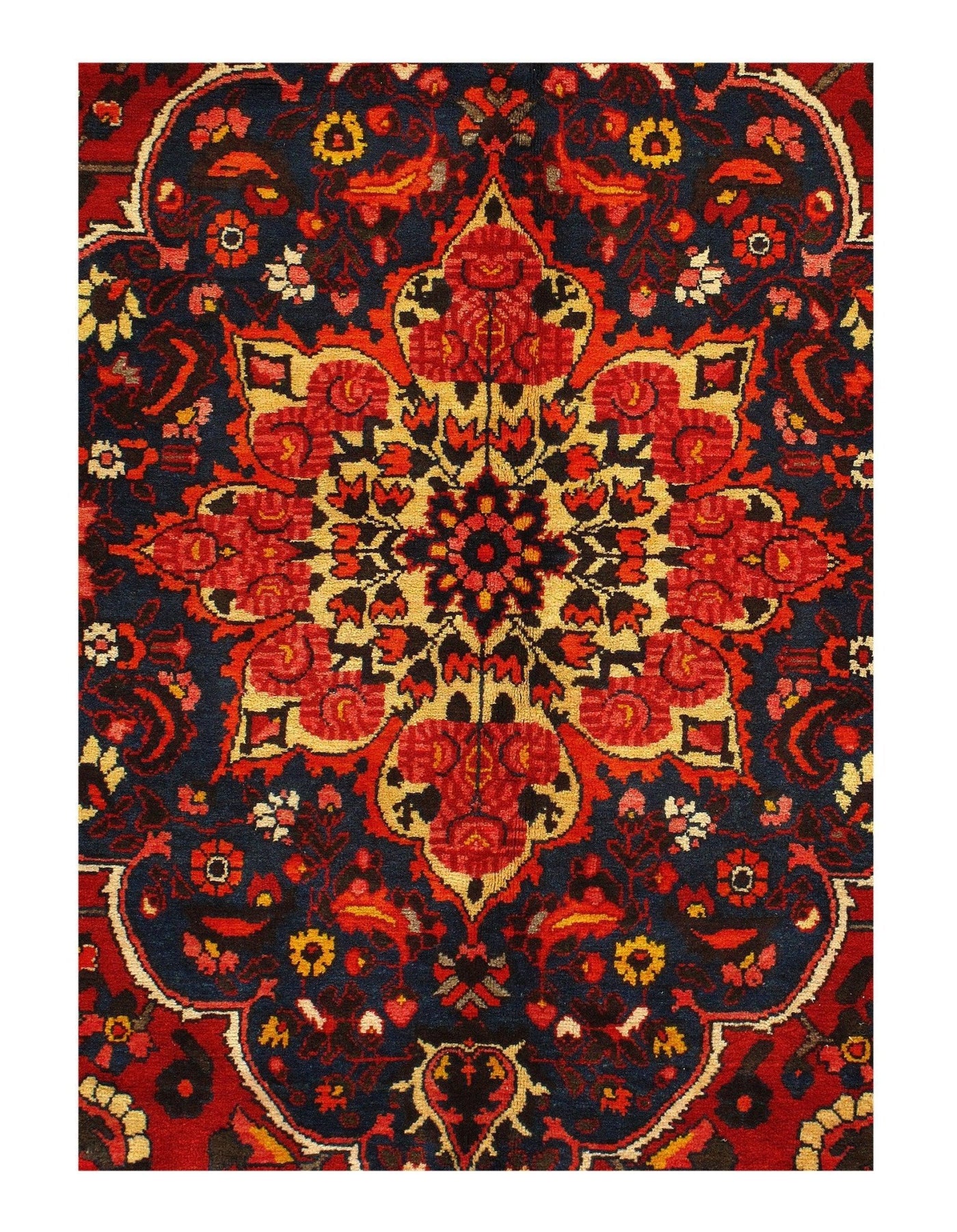 Canvello Silkroad Bakhtiari Hand Knotted Rust Rug - 6'10" x 9'9" - Canvello